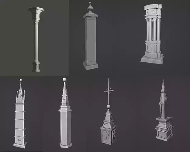 SUPER PACK PILLAR -COLUMN 3D MODELS