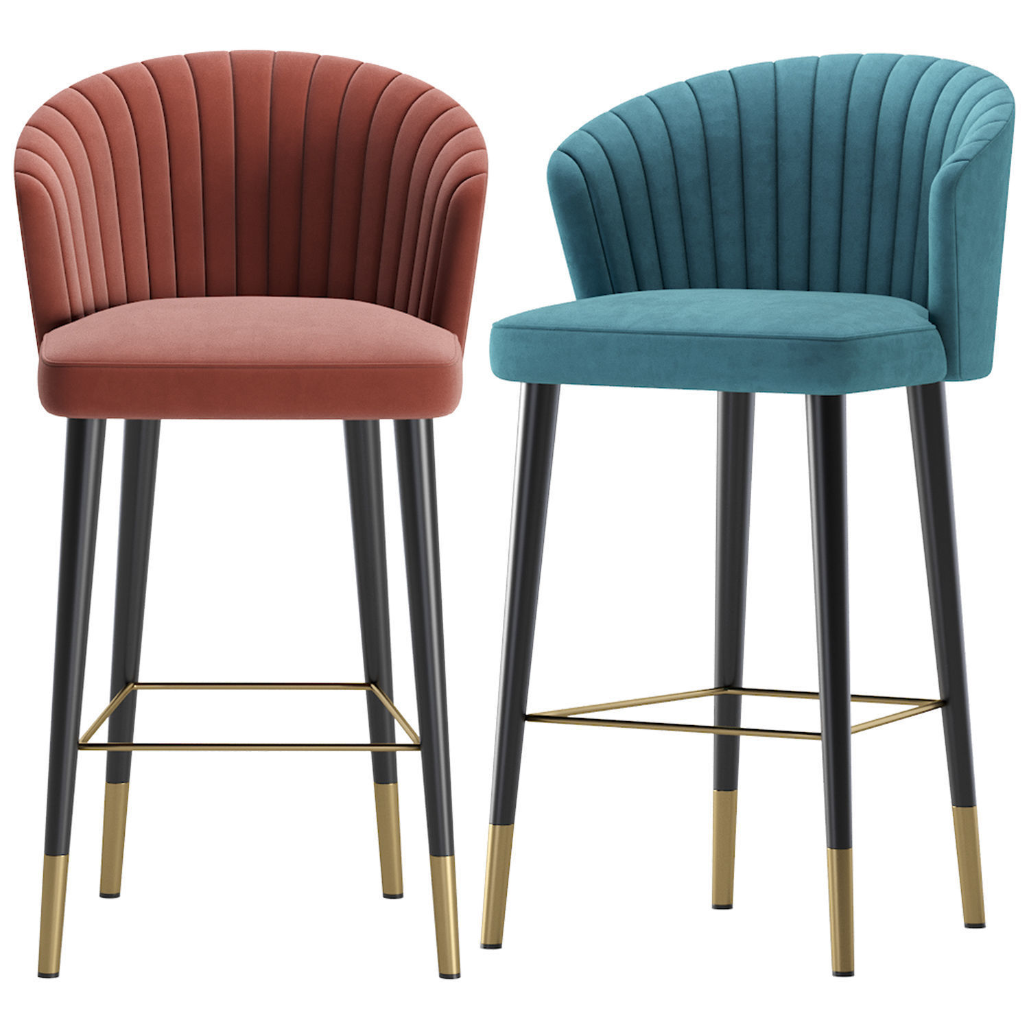 Bar Stool KAROLINA by Cazarina Interiors 3 Colors Version 3D model_1
