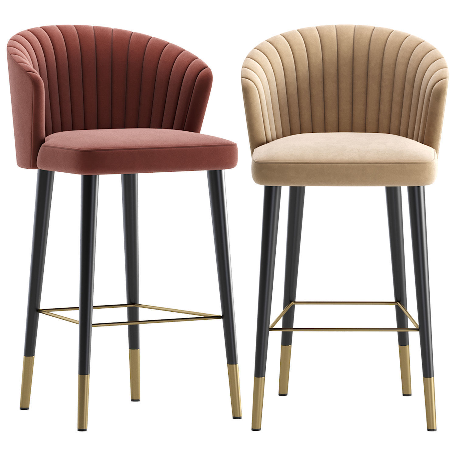 Bar Stool KAROLINA by Cazarina Interiors 3 Colors Version 3D model_2