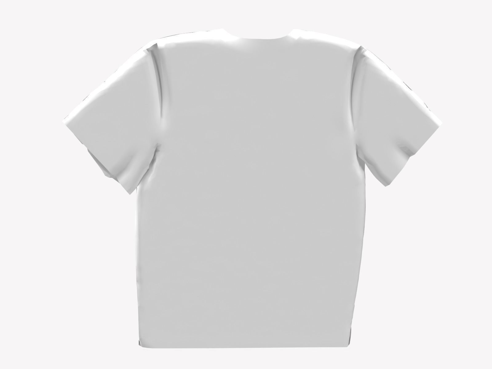 White T-Shirt with a Red Bald Eagle - Upper Left Corner 3D model_1