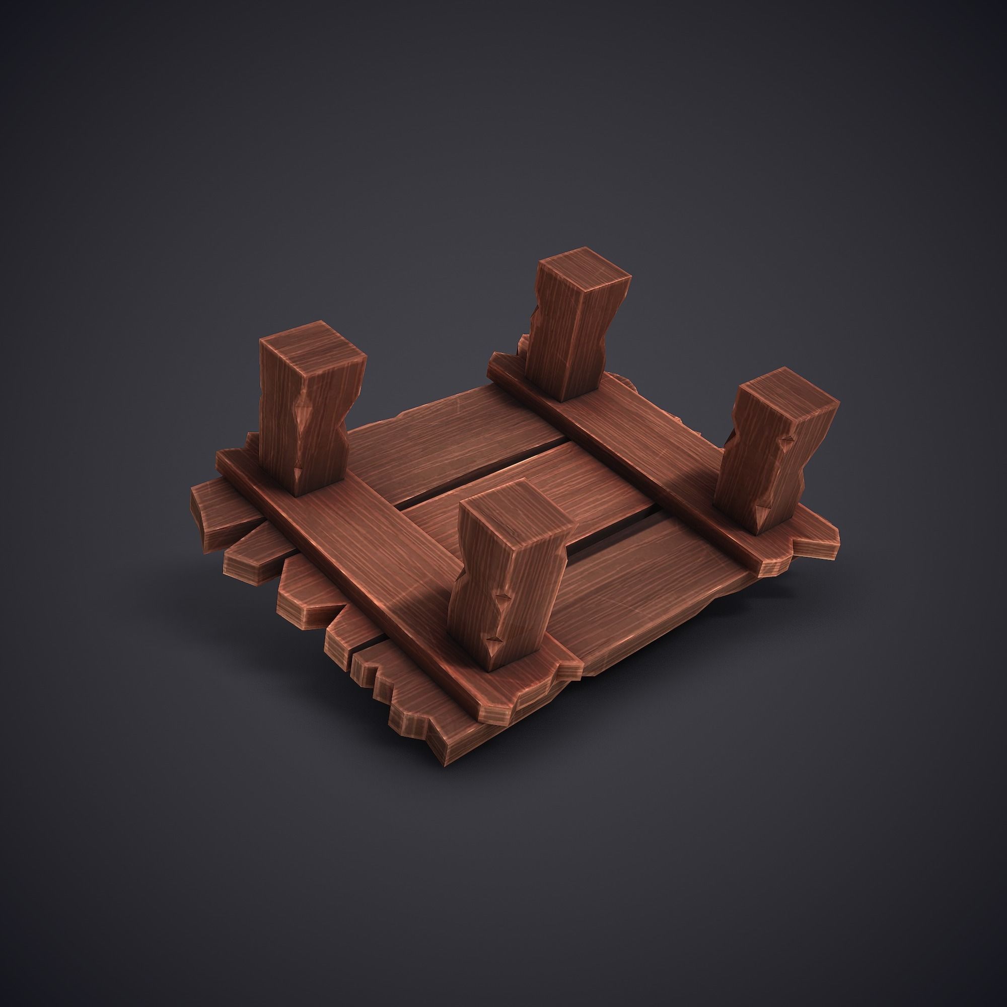 Table Stylized Low Poly Medieval Prop Low-poly 3D model_1