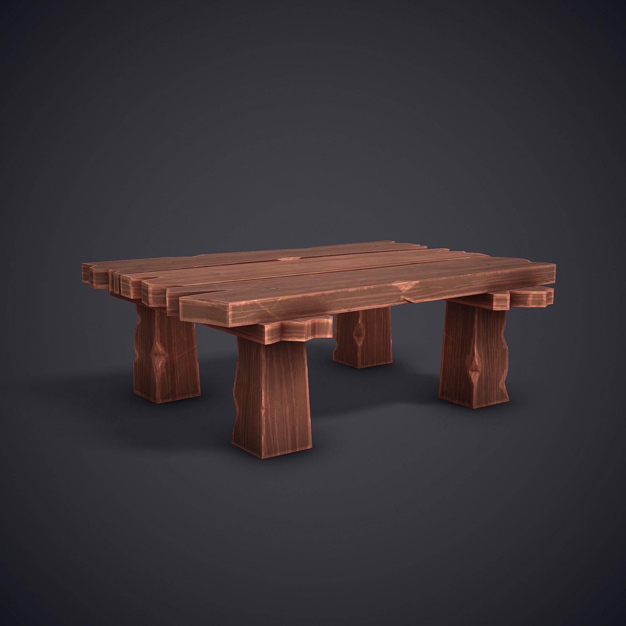 Table Stylized Low Poly Medieval Prop Low-poly 3D model_5