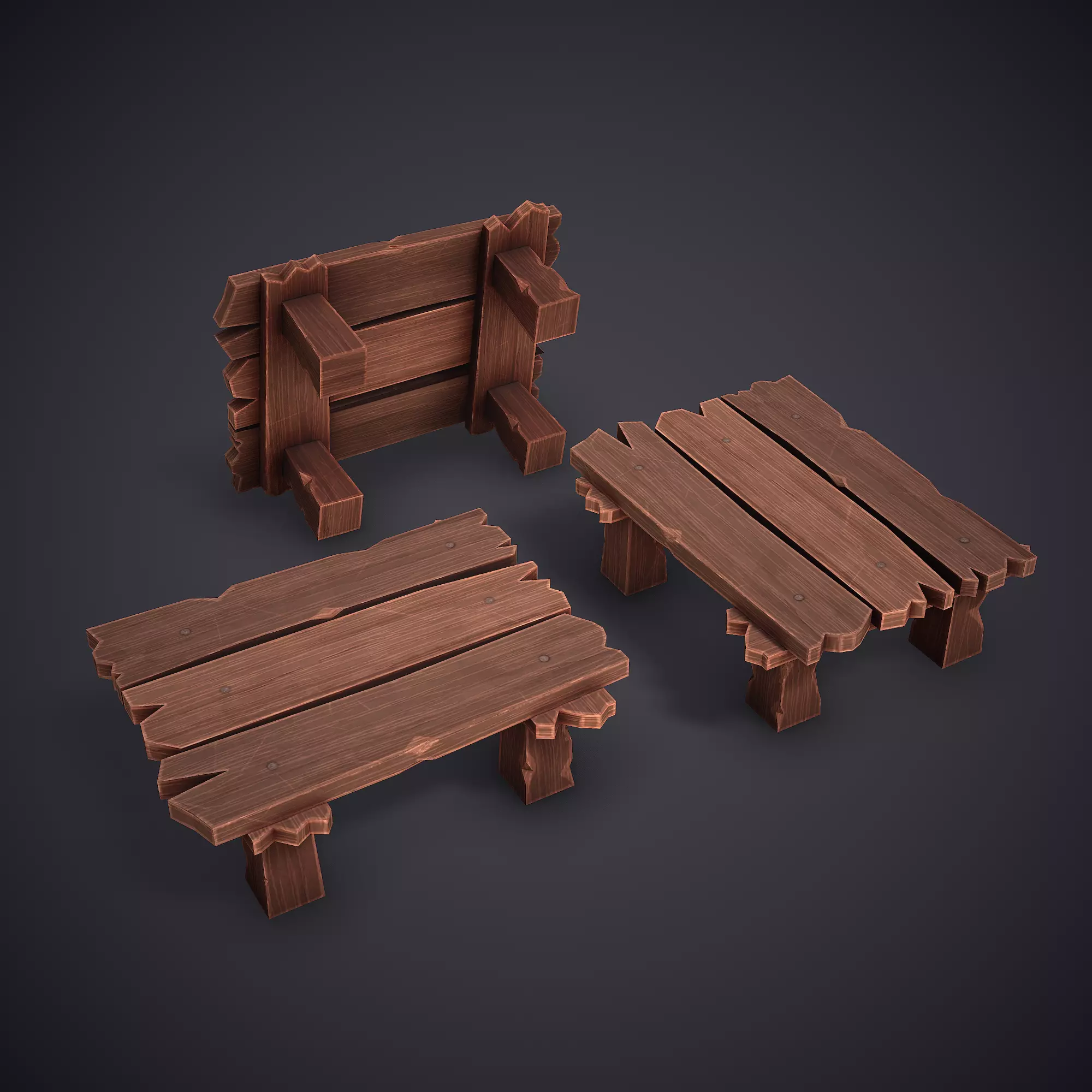 Table Stylized Low Poly Medieval Prop Low-poly 3D model_0