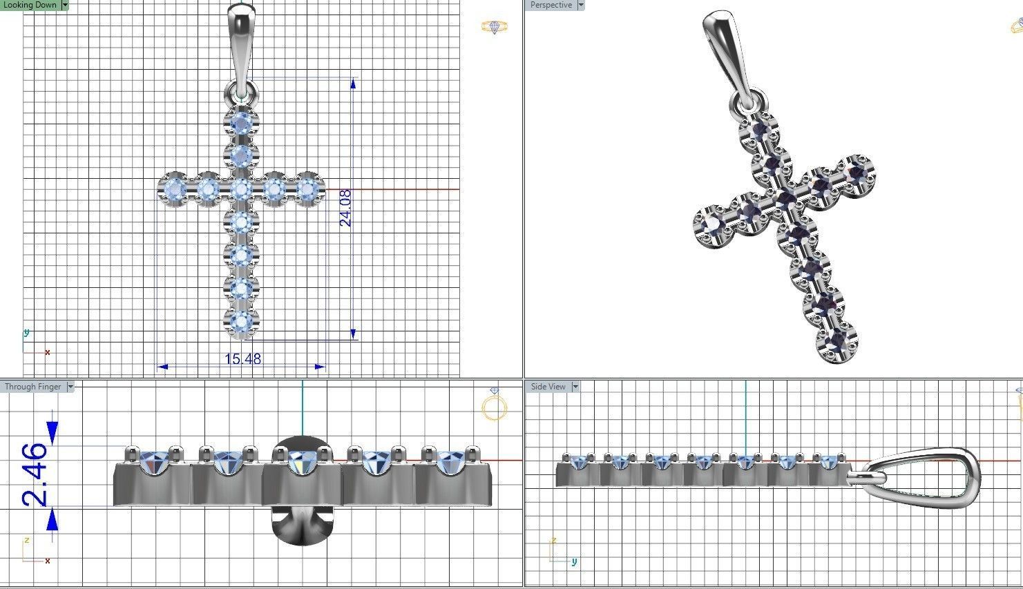 Cross Jewelry Pendant 3D print model_10