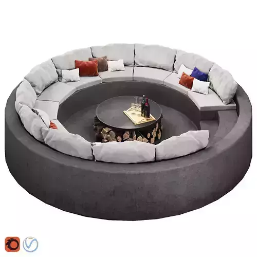 Curved sofa-outdoor