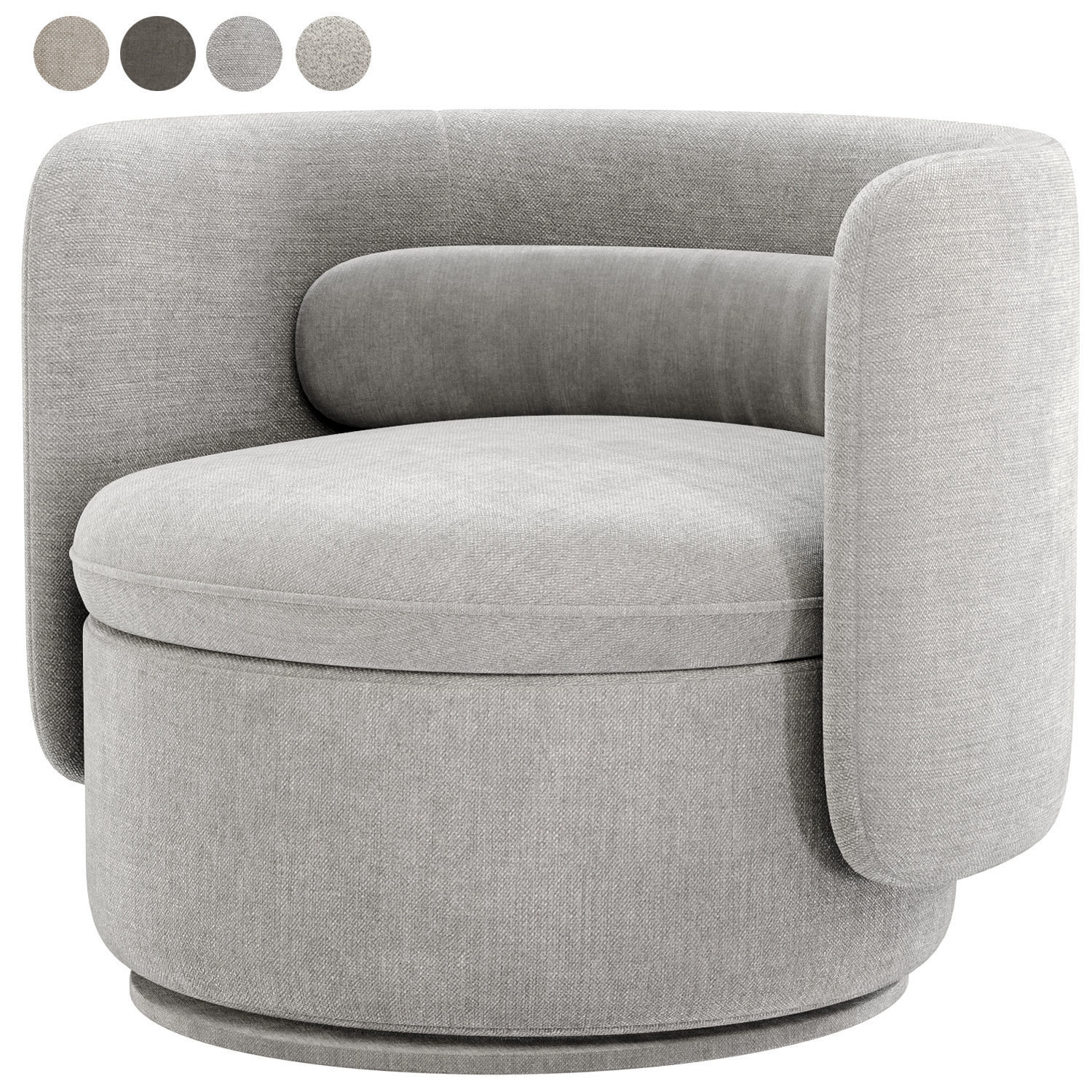 Alessandra swivel armchair 3D model_2