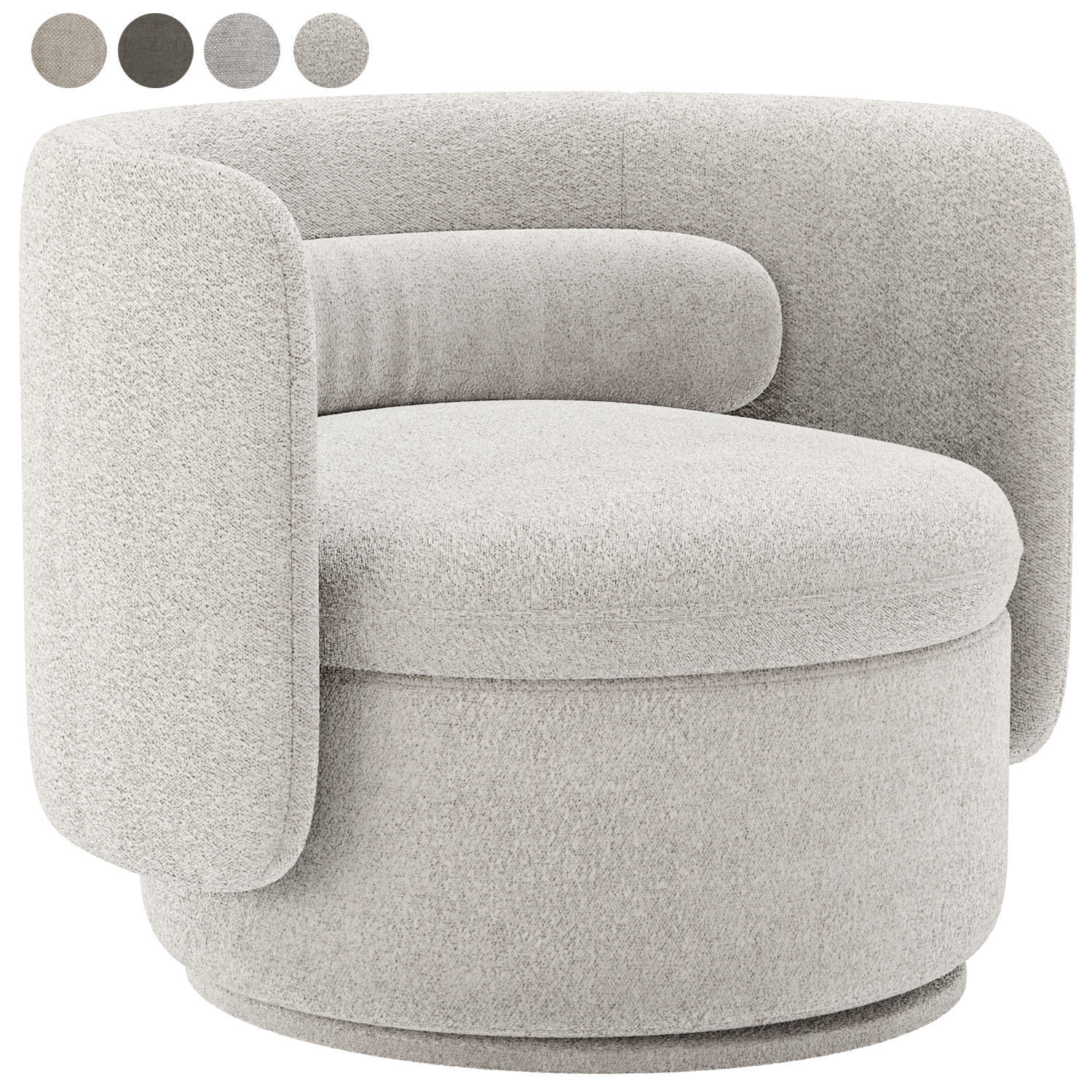 Alessandra swivel armchair 3D model_3