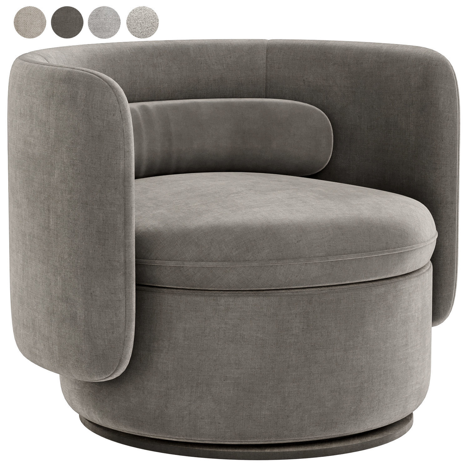 Alessandra swivel armchair 3D model_1