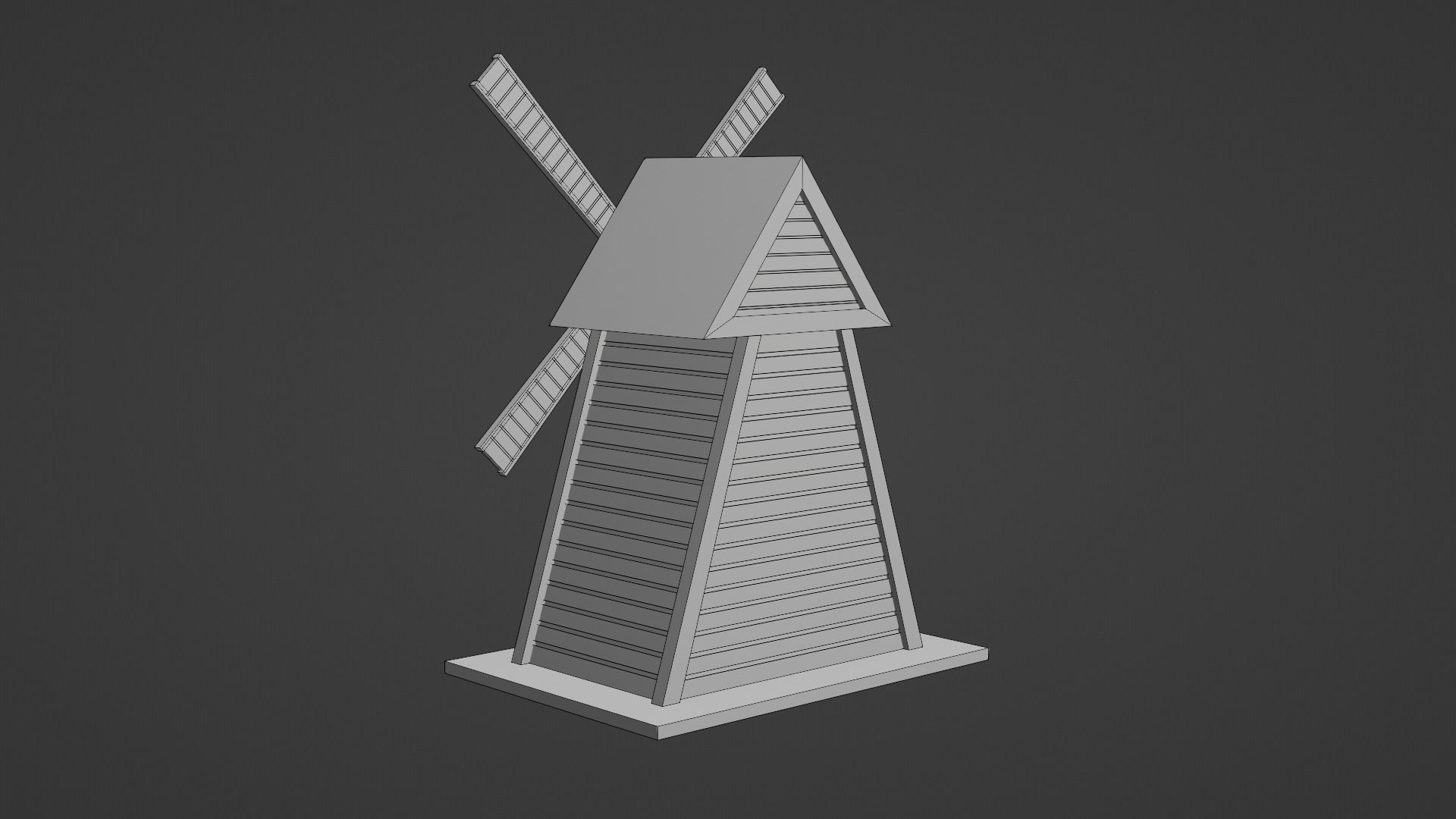 Windmill wooden Low-poly 3D model_13
