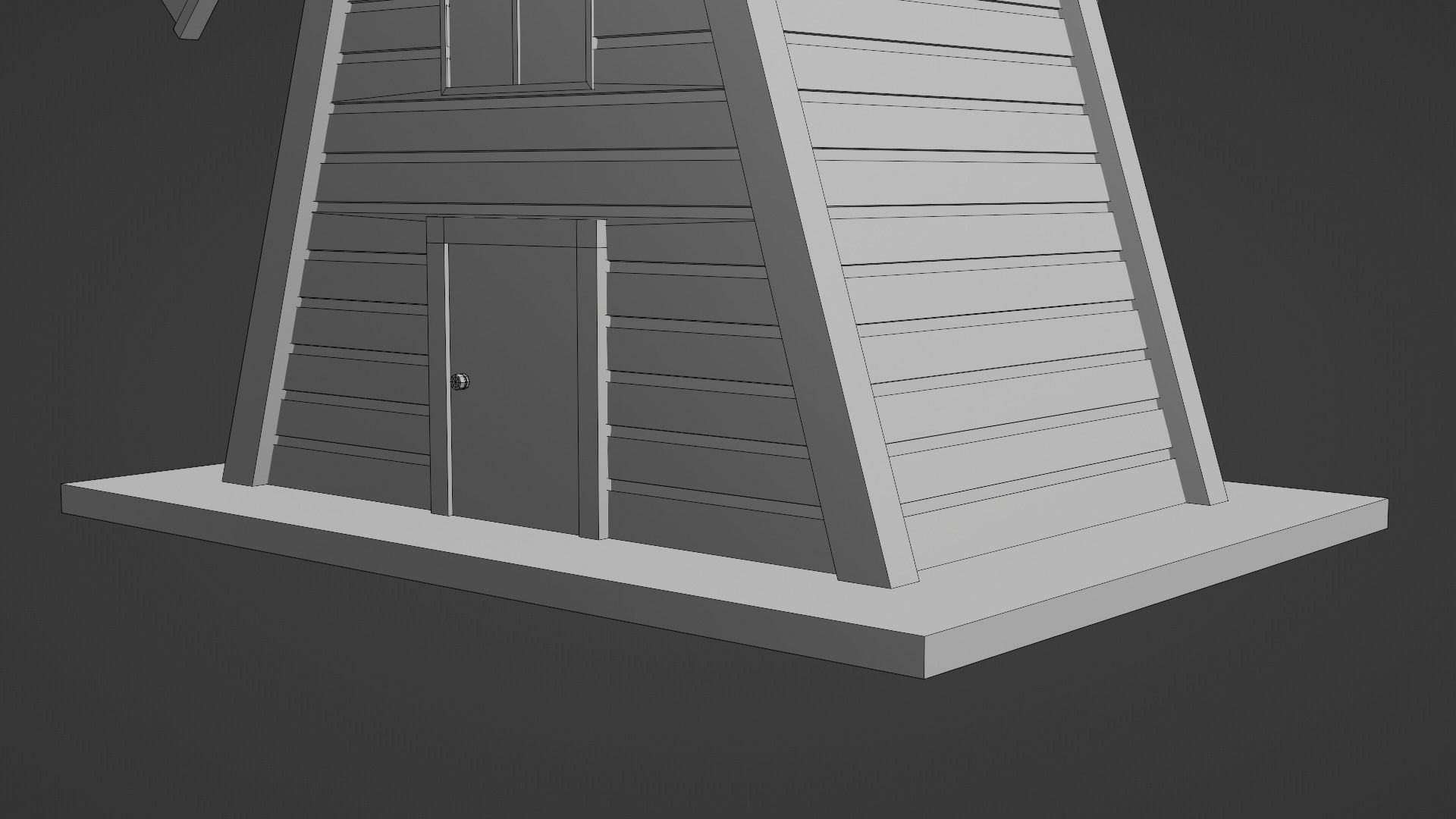 Windmill wooden Low-poly 3D model_12