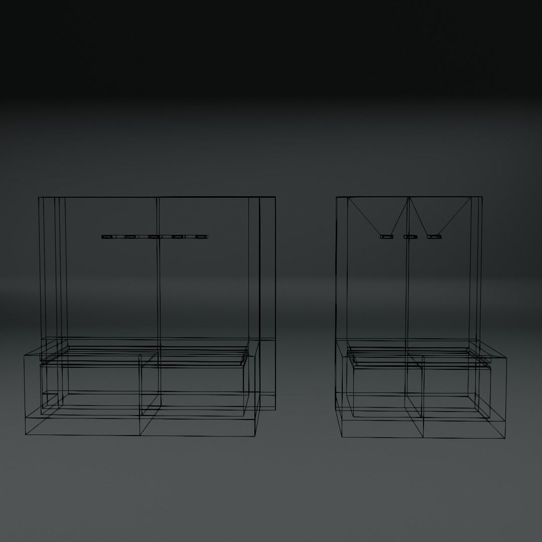 Modern fountain 2 variants low poly Low-poly 3D model_4