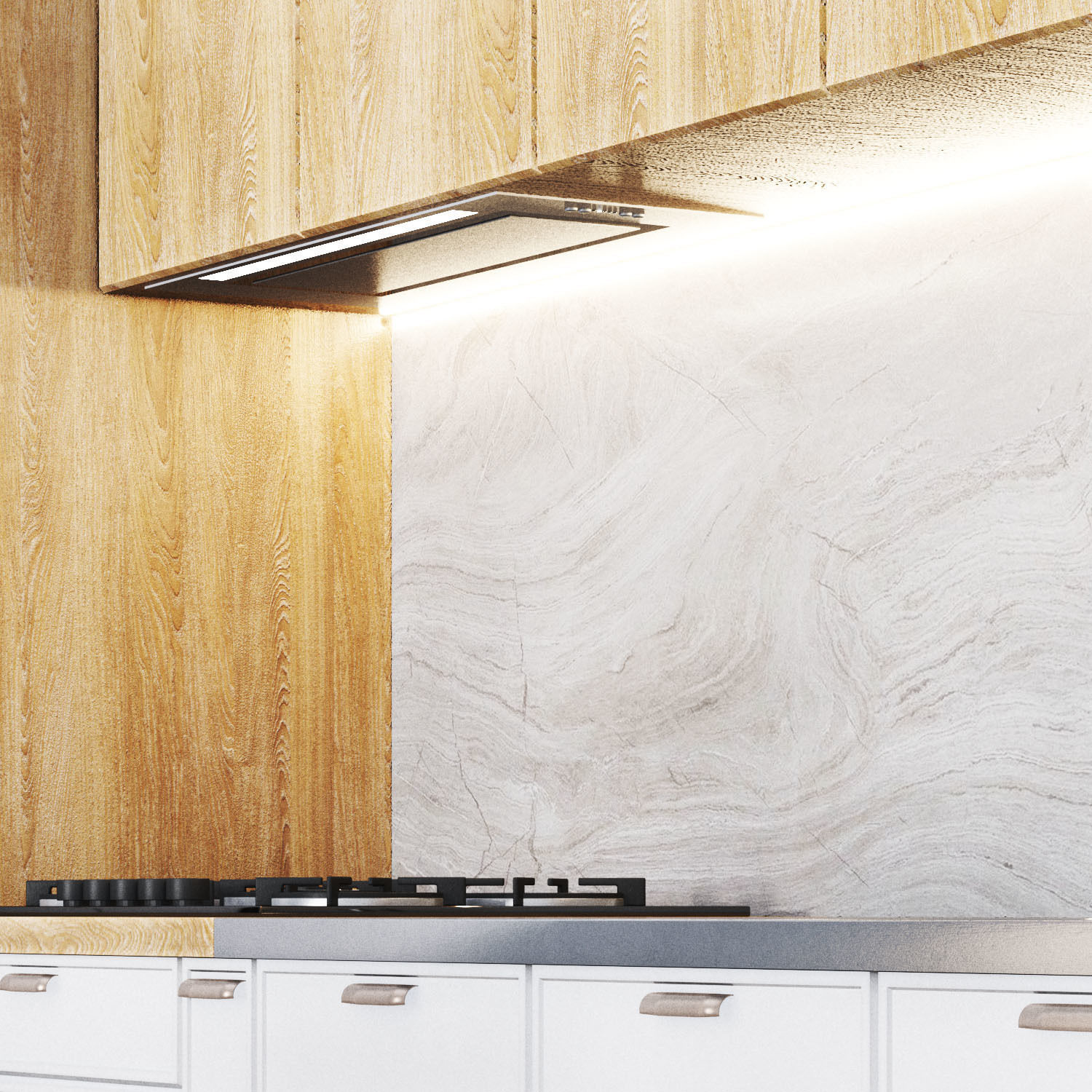 Kitchen01 modern kitchen with cabinets and stainless steel ap... 3D model_4