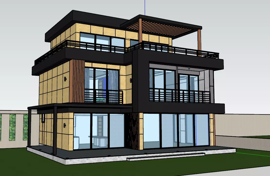 3D villa drawing with lumion11 3D print model_0