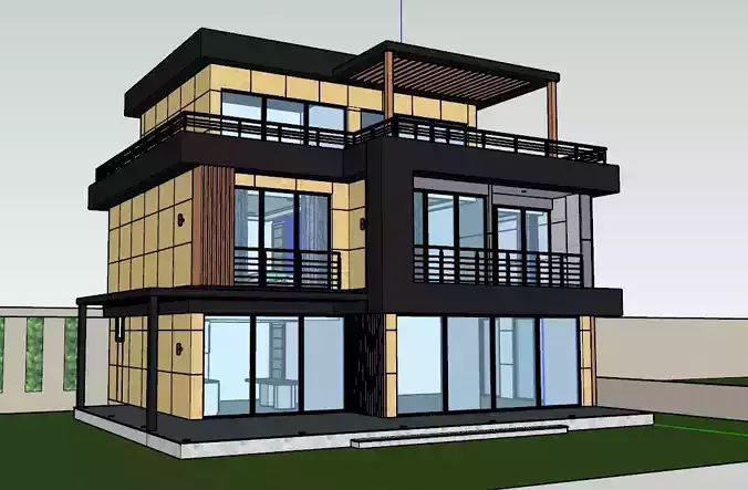 3D villa drawing with lumion11 3D print model
