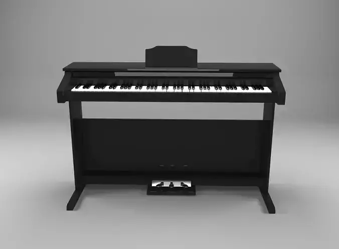 Black Piano Low-poly 3D model