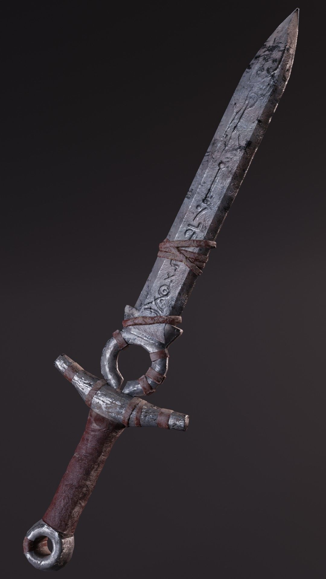 sword game ready asset Low-poly 3D model_1