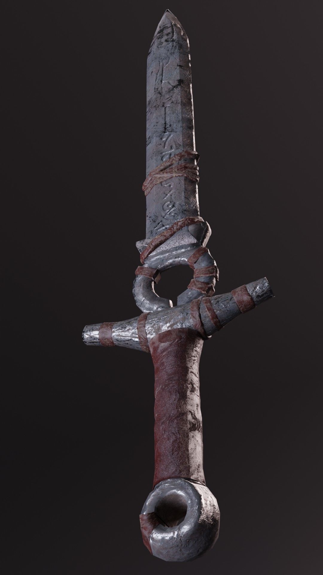 sword game ready asset Low-poly 3D model_2