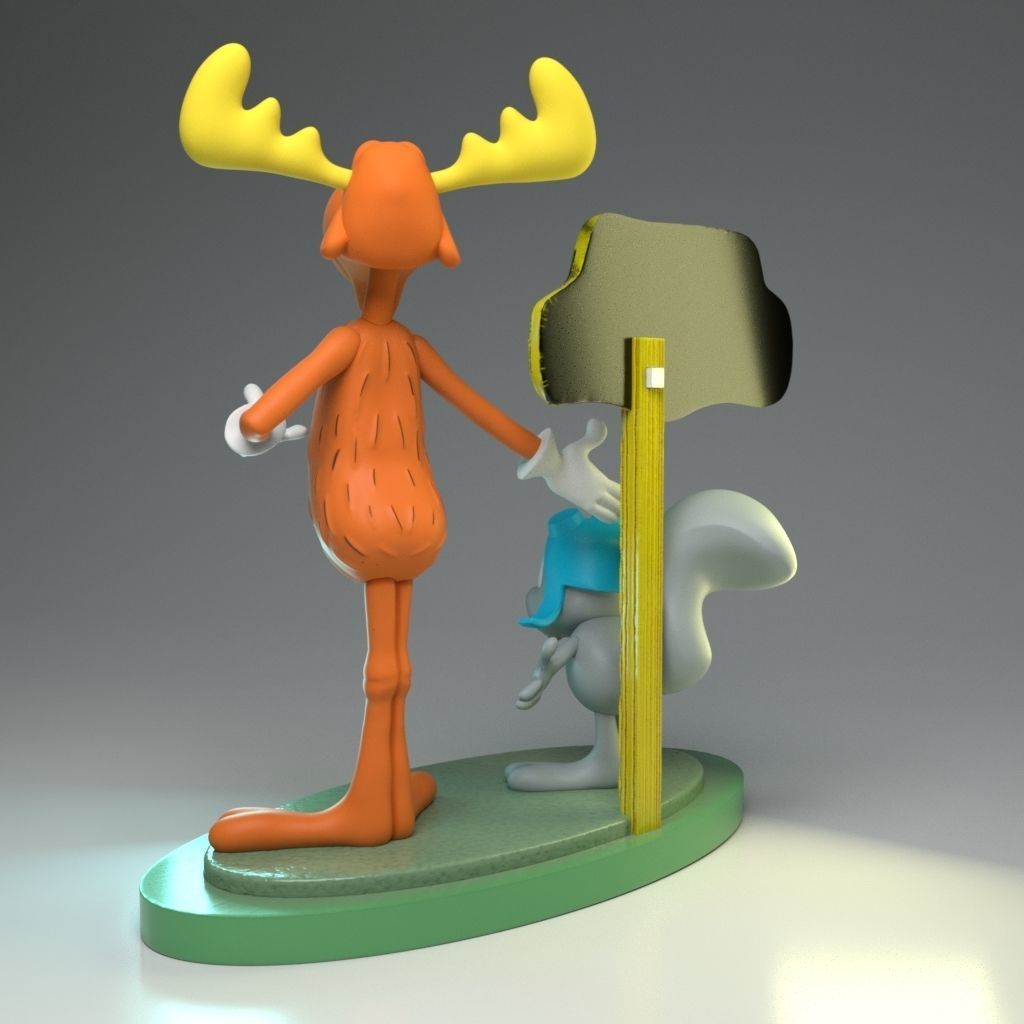 Rocky and Bullwinkle 3D print model_4