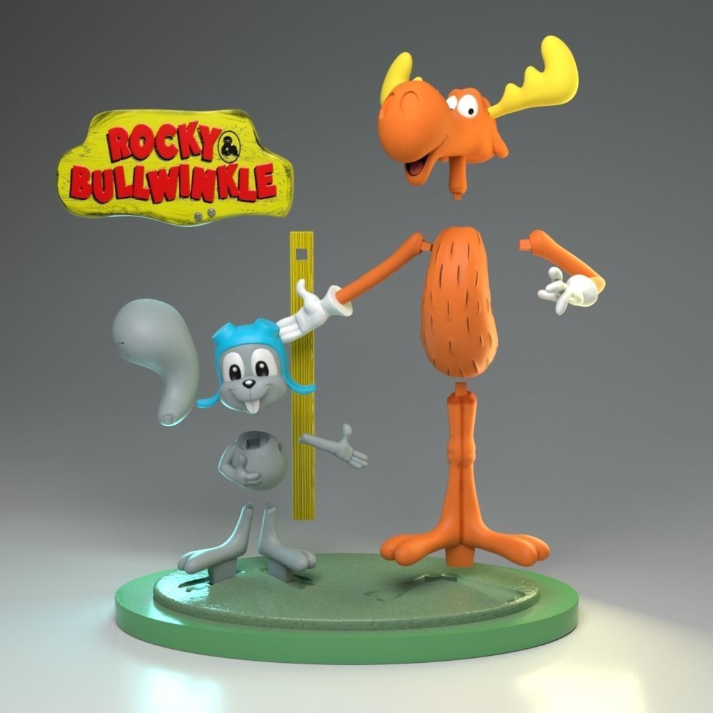 Rocky and Bullwinkle 3D print model_5