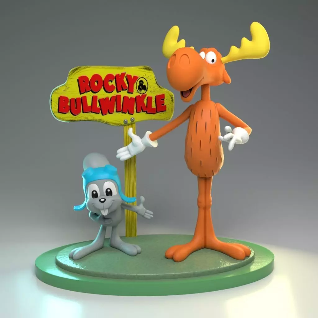 Rocky and Bullwinkle 3D print model_0