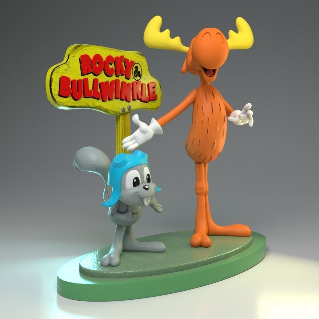 Rocky and Bullwinkle 3D print model_2