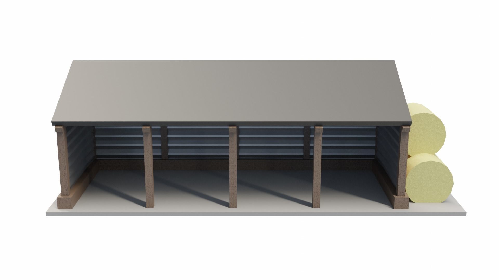 Pole Barn Low-poly 3D model_3