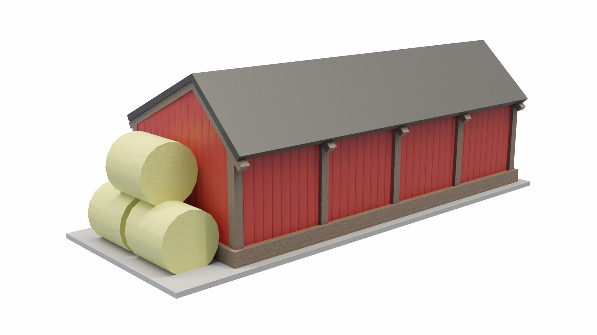 Pole Barn Low-poly 3D model_7