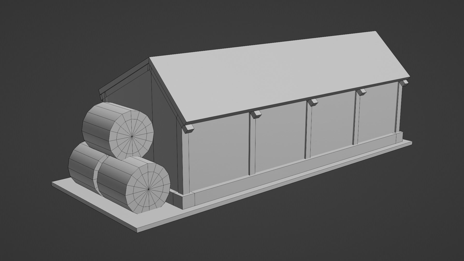 Pole Barn Low-poly 3D model_13