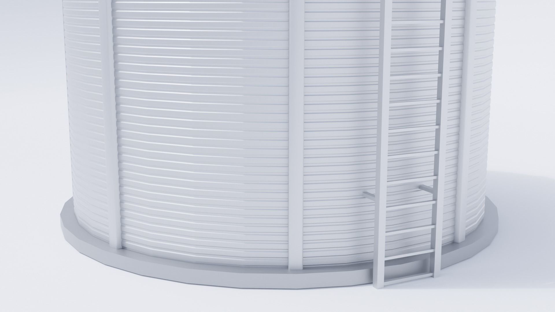 Grain Bin Low-poly 3D model_8