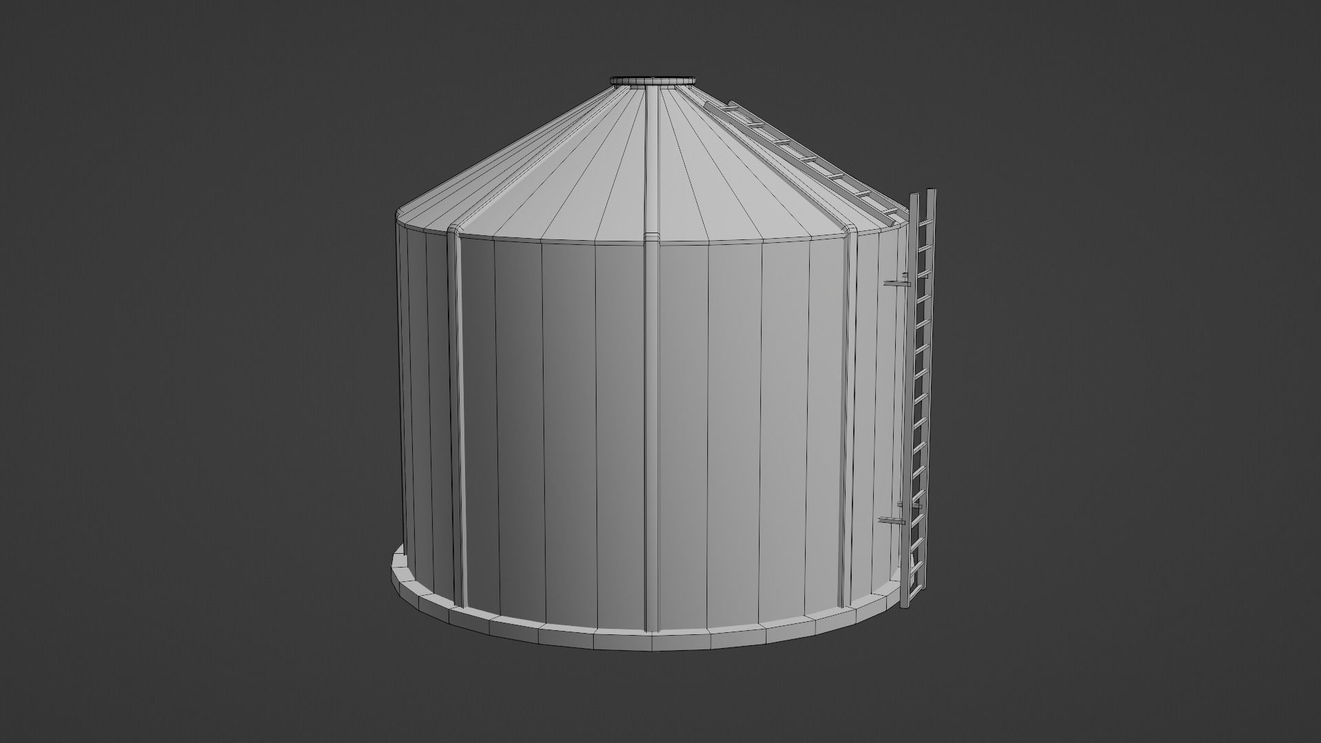 Grain Bin Low-poly 3D model_25