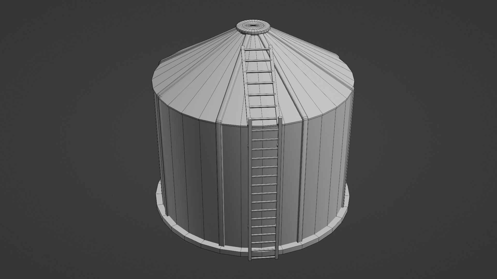 Grain Bin Low-poly 3D model_30