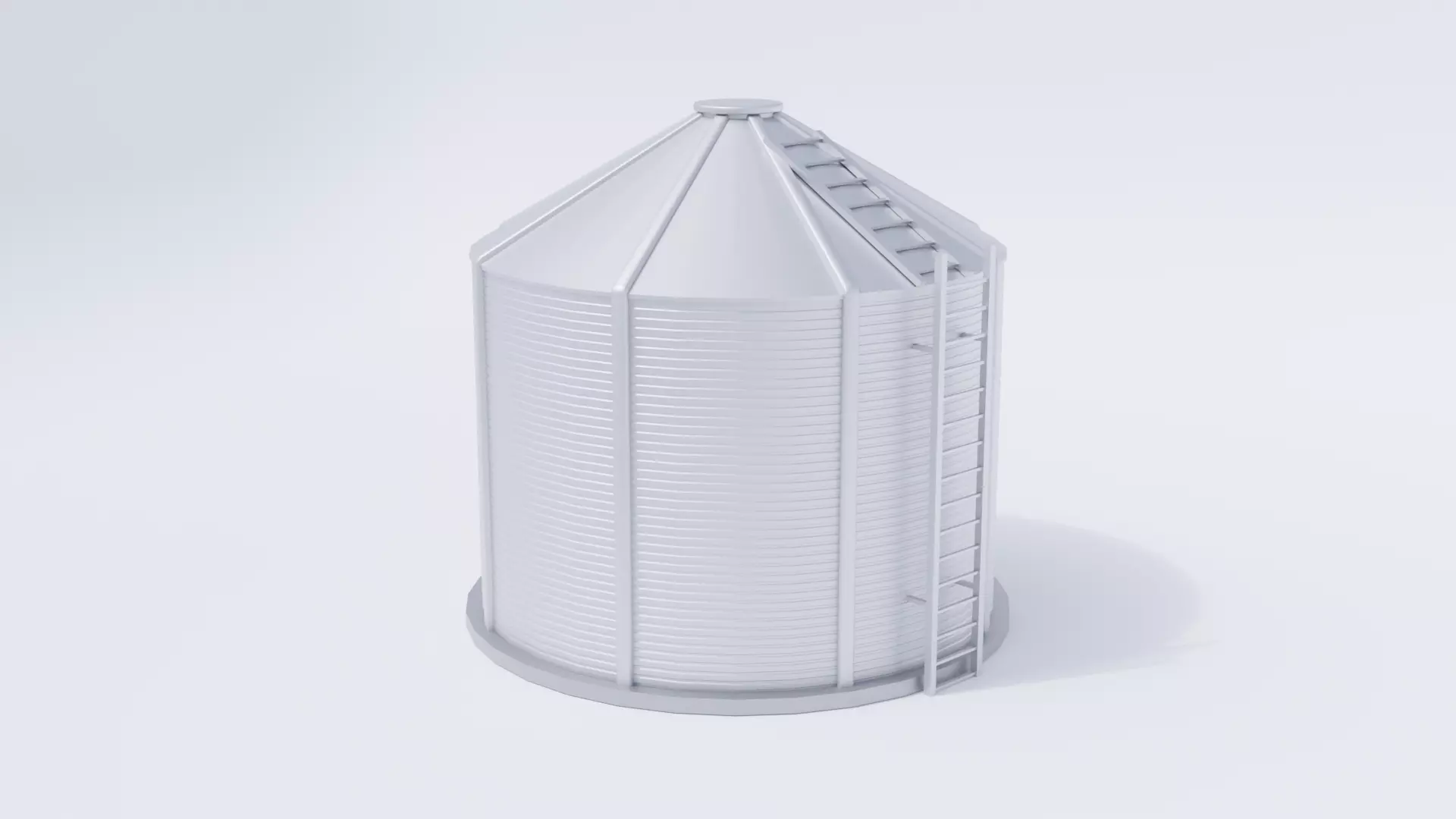 Grain Bin Low-poly 3D model_0