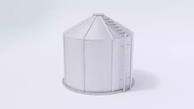 Grain Bin Low-poly 3D model
