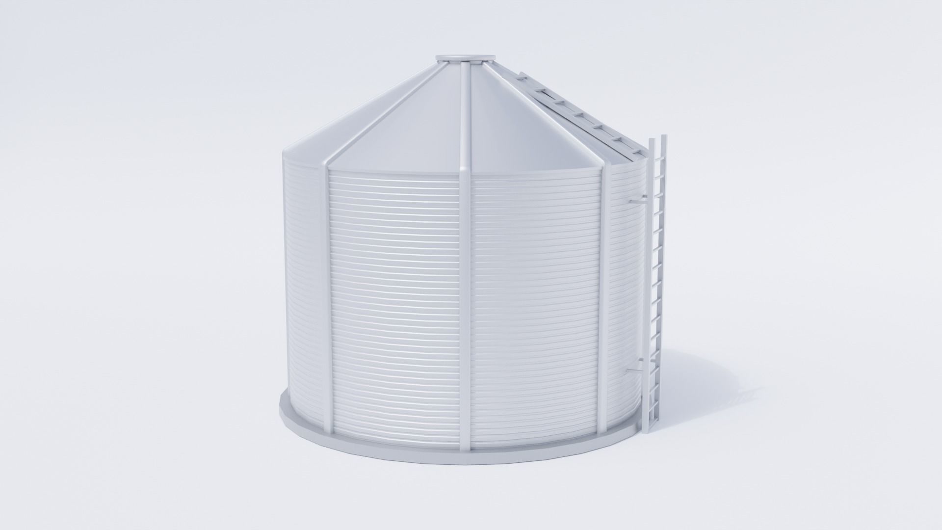 Grain Bin Low-poly 3D model_4