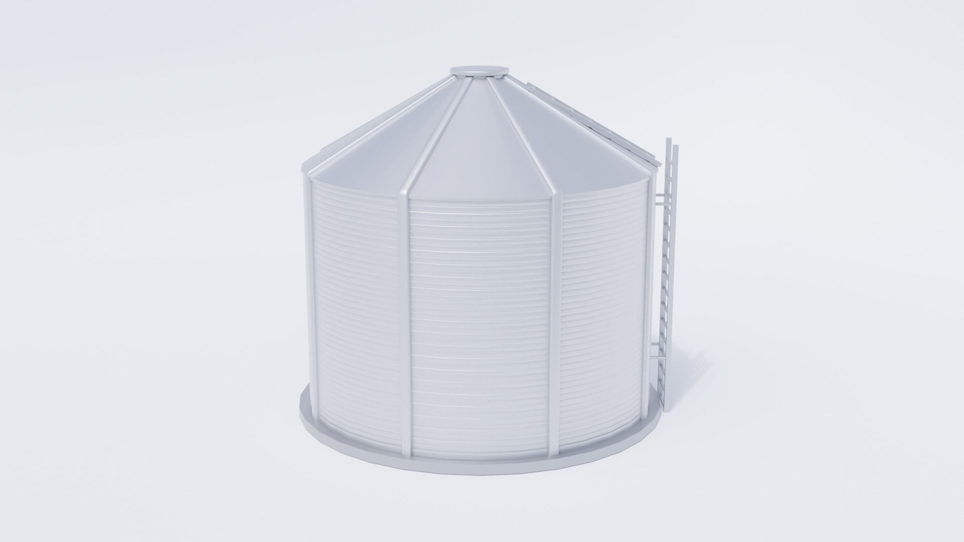 Grain Bin Low-poly 3D model_12