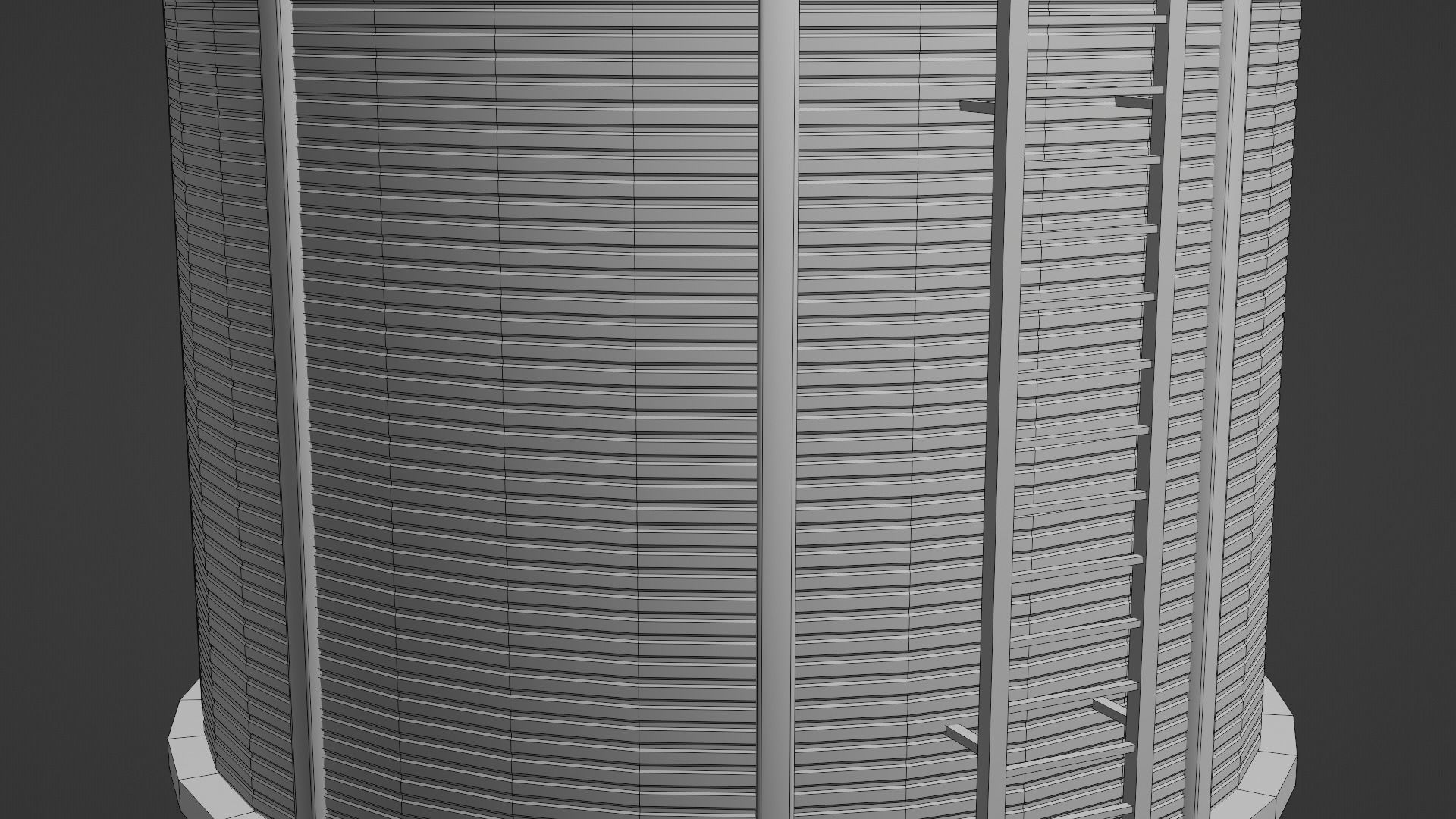 Grain Bin Low-poly 3D model_21