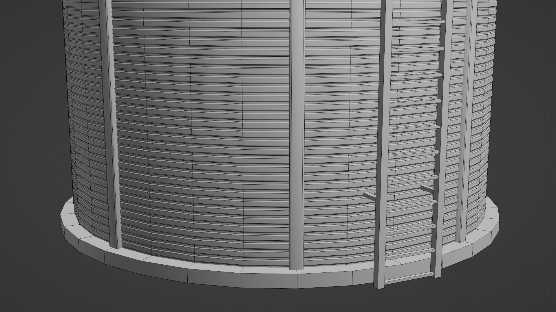Grain Bin Low-poly 3D model_22