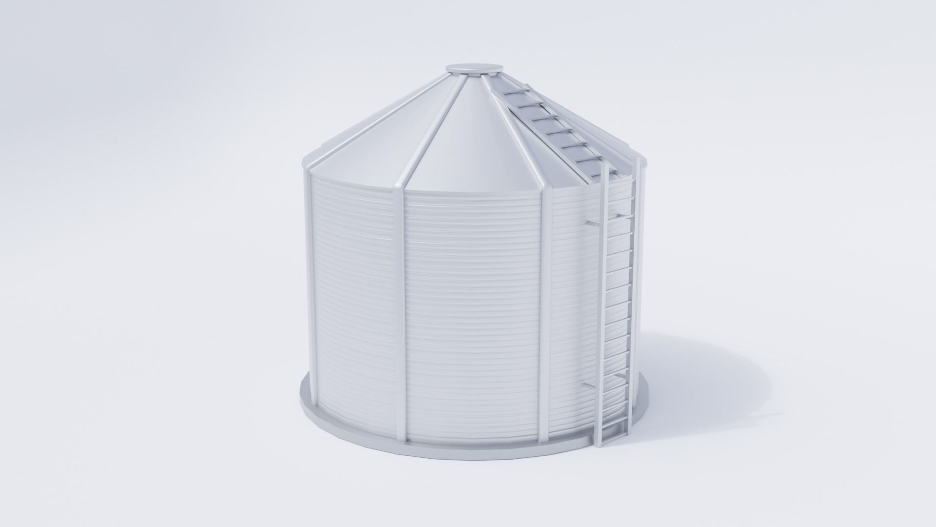 Grain Bin Low-poly 3D model_10
