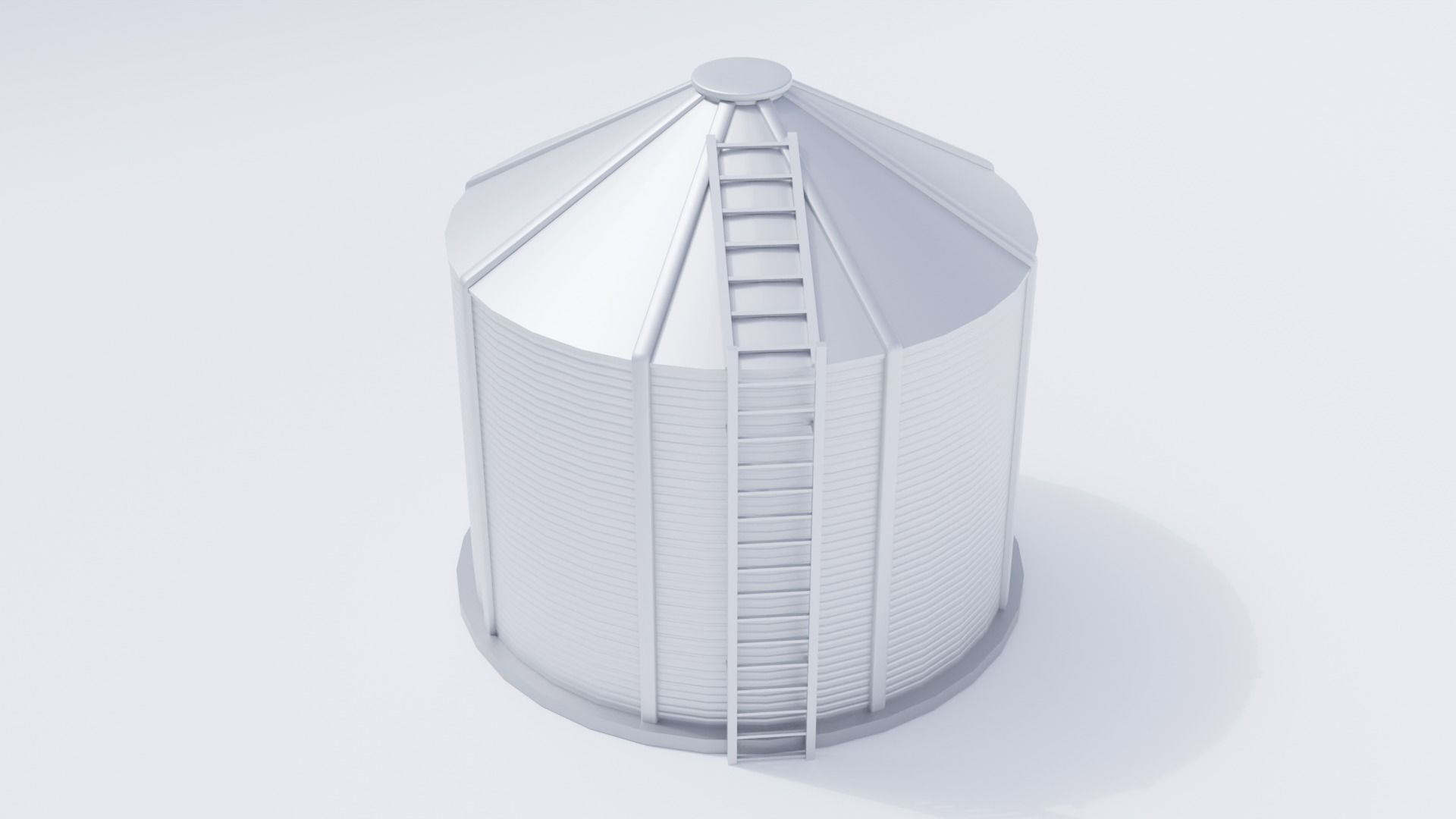 Grain Bin Low-poly 3D model_16