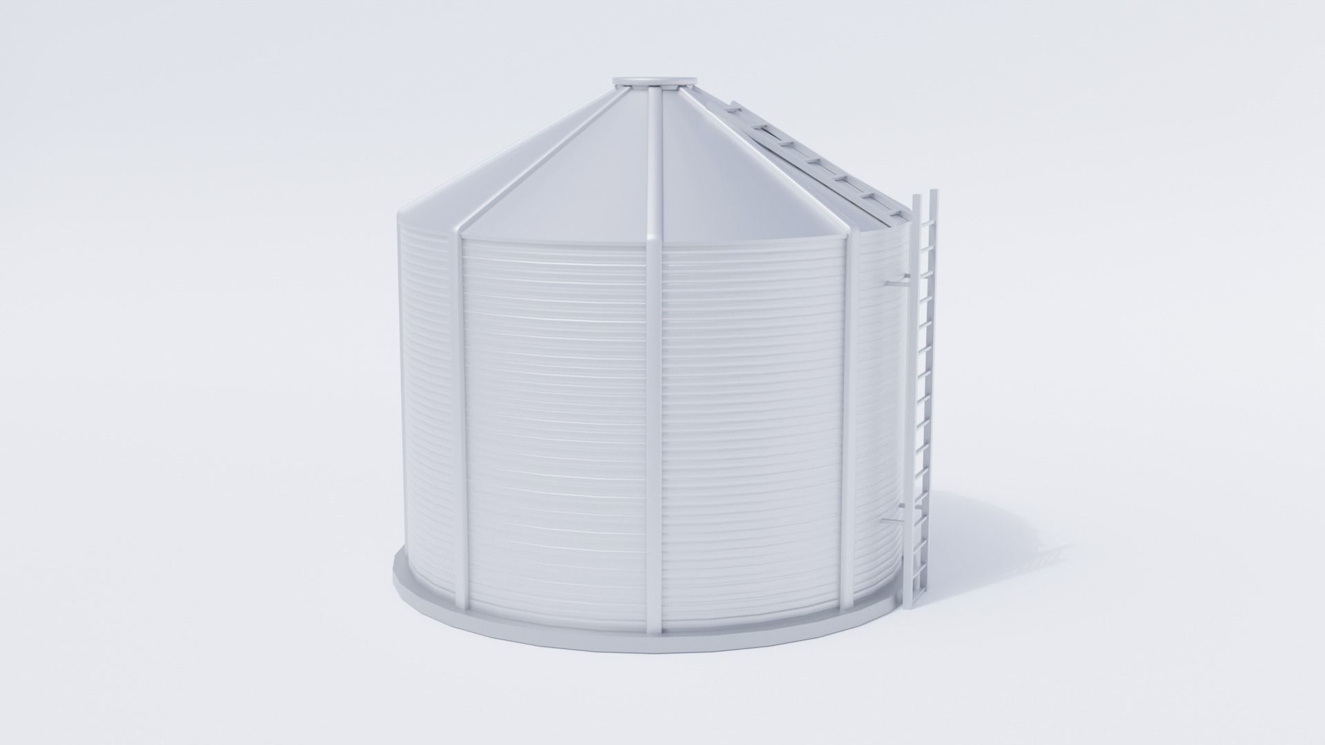 Grain Bin Low-poly 3D model_11