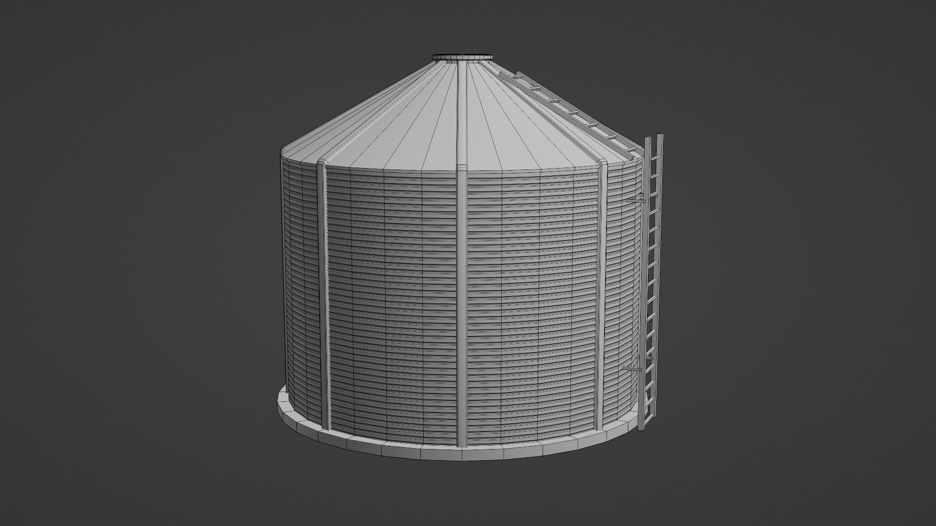 Grain Bin Low-poly 3D model_18