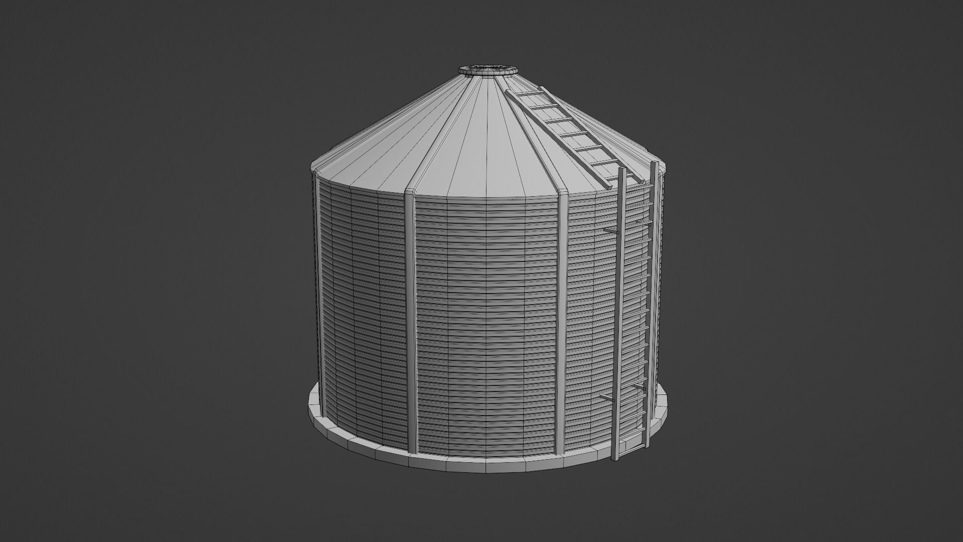 Grain Bin Low-poly 3D model_17