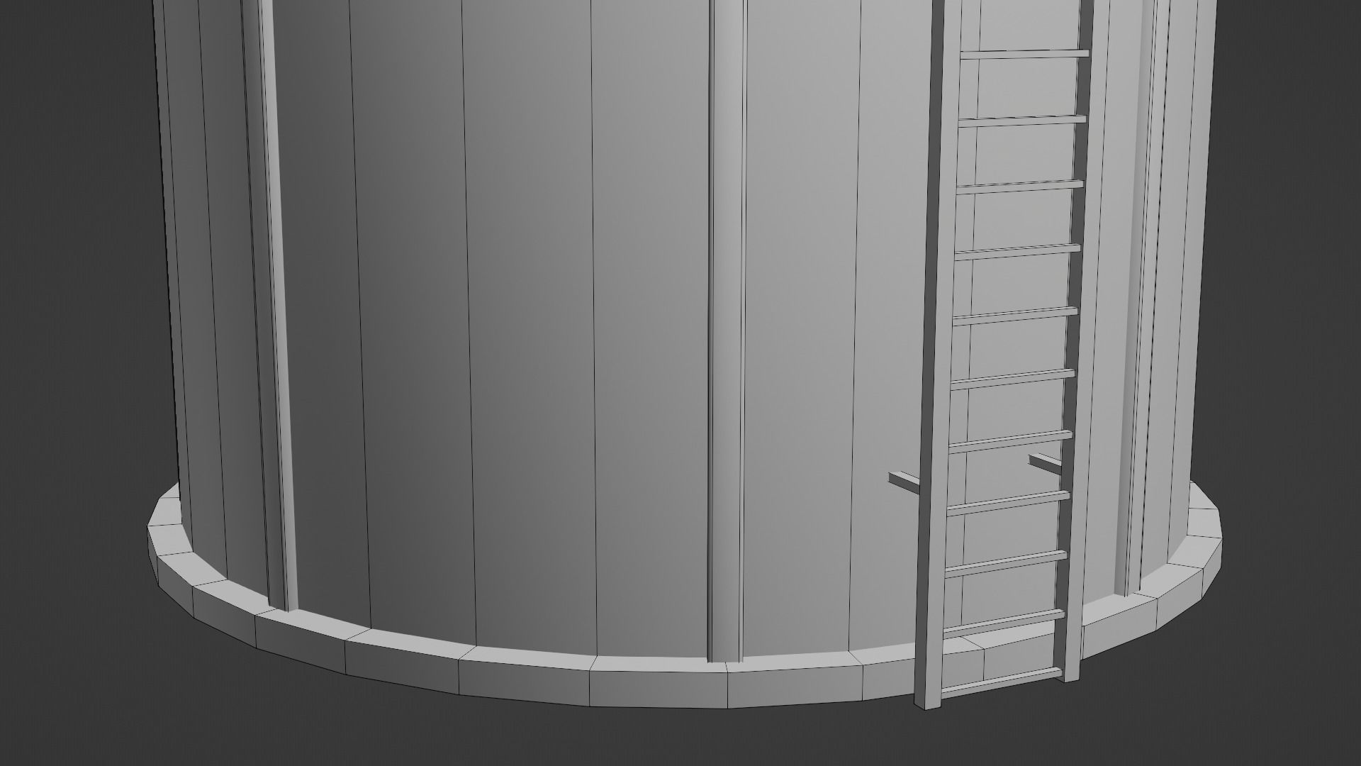 Grain Bin Low-poly 3D model_29