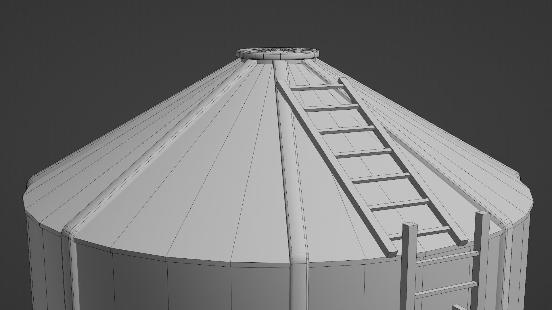 Grain Bin Low-poly 3D model_27
