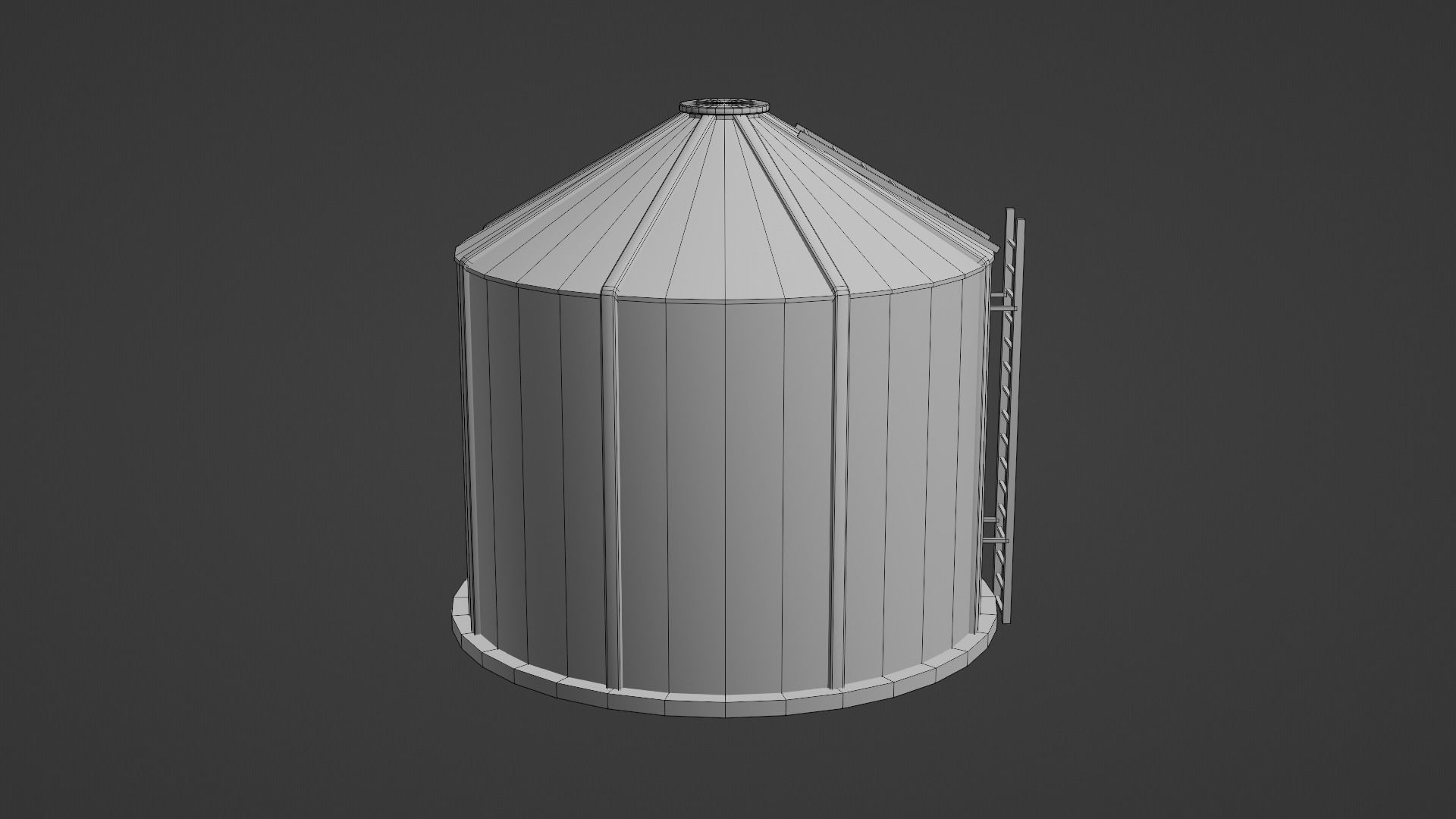 Grain Bin Low-poly 3D model_26