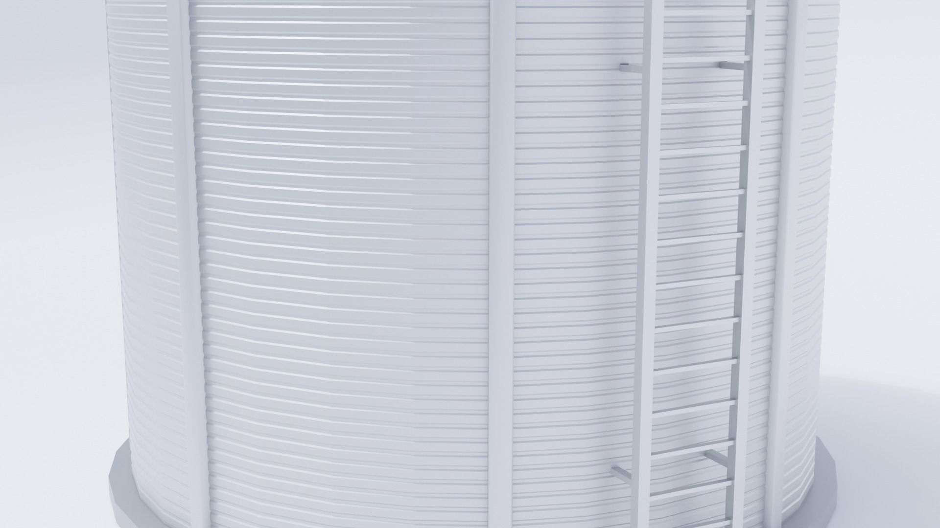 Grain Bin Low-poly 3D model_7