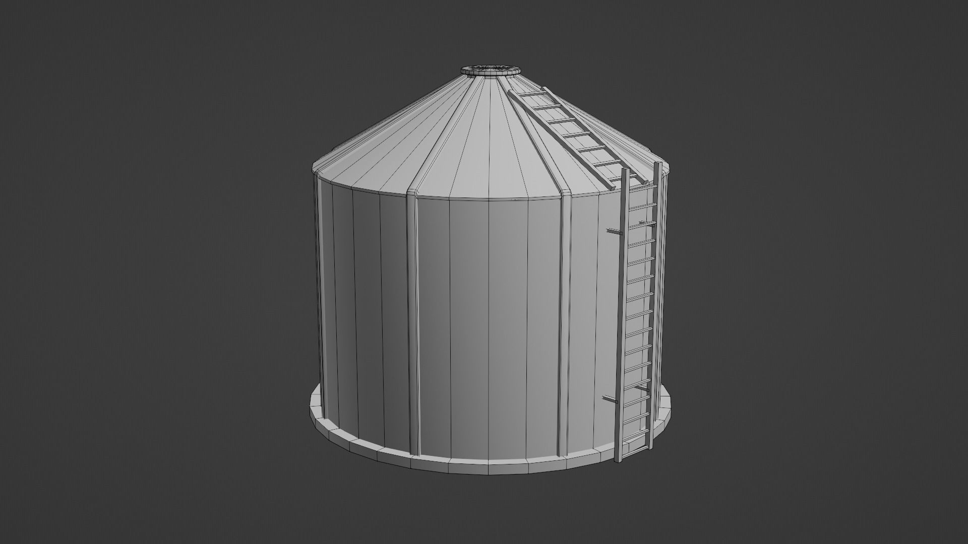 Grain Bin Low-poly 3D model_24