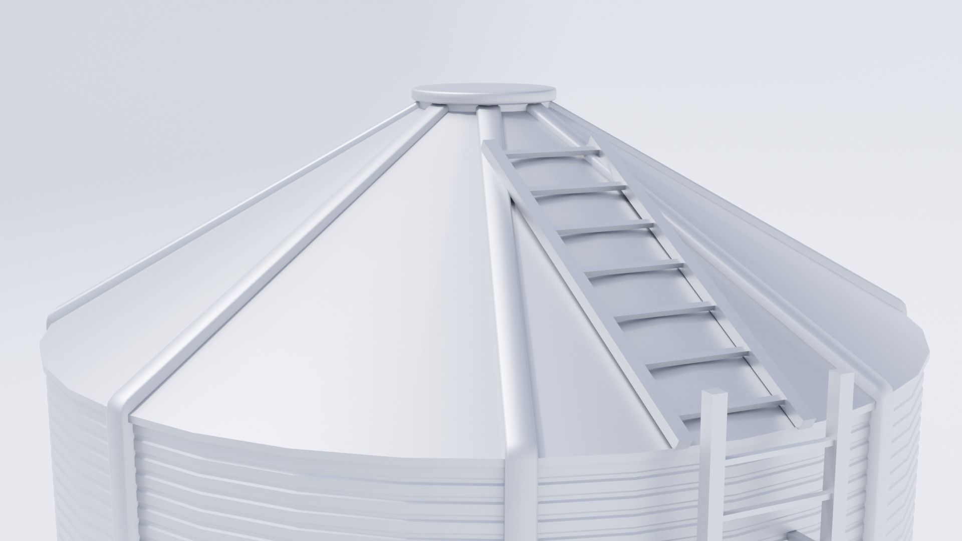 Grain Bin Low-poly 3D model_6