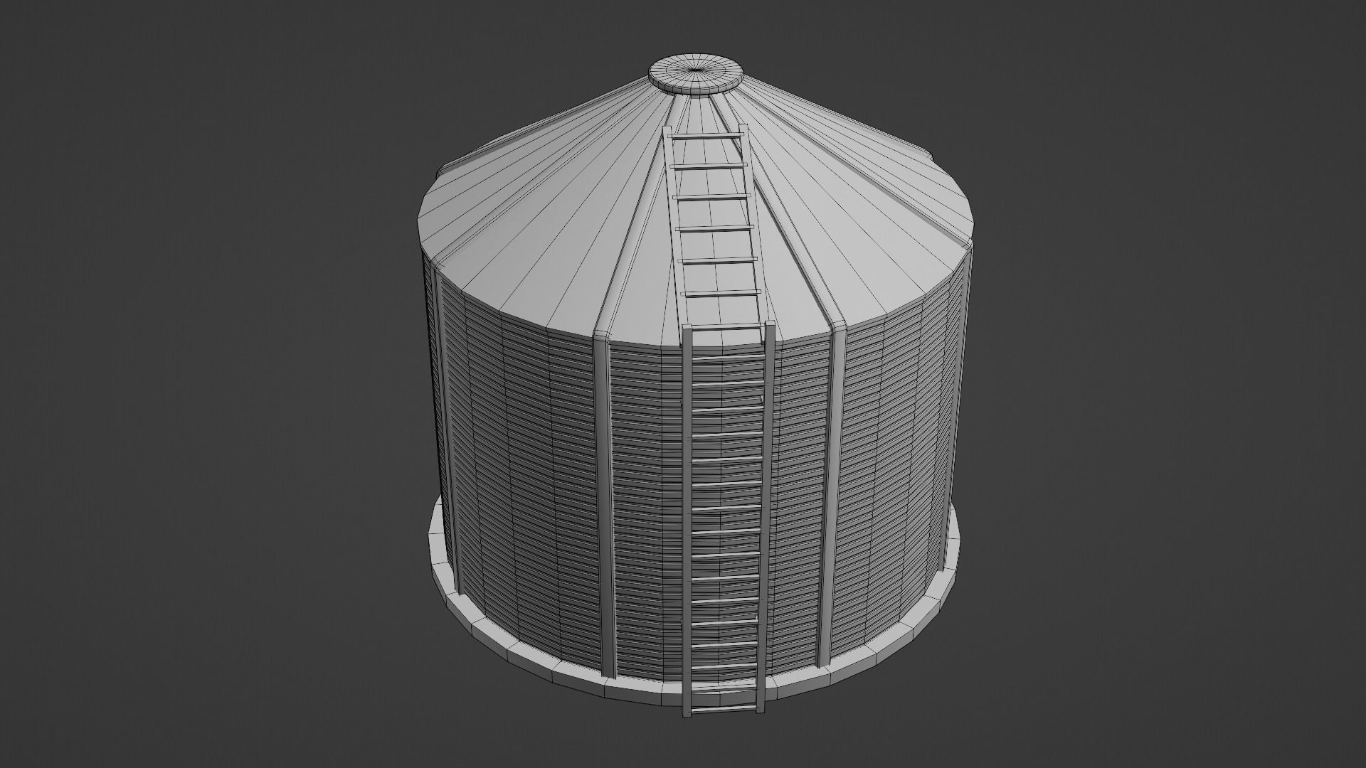 Grain Bin Low-poly 3D model_23