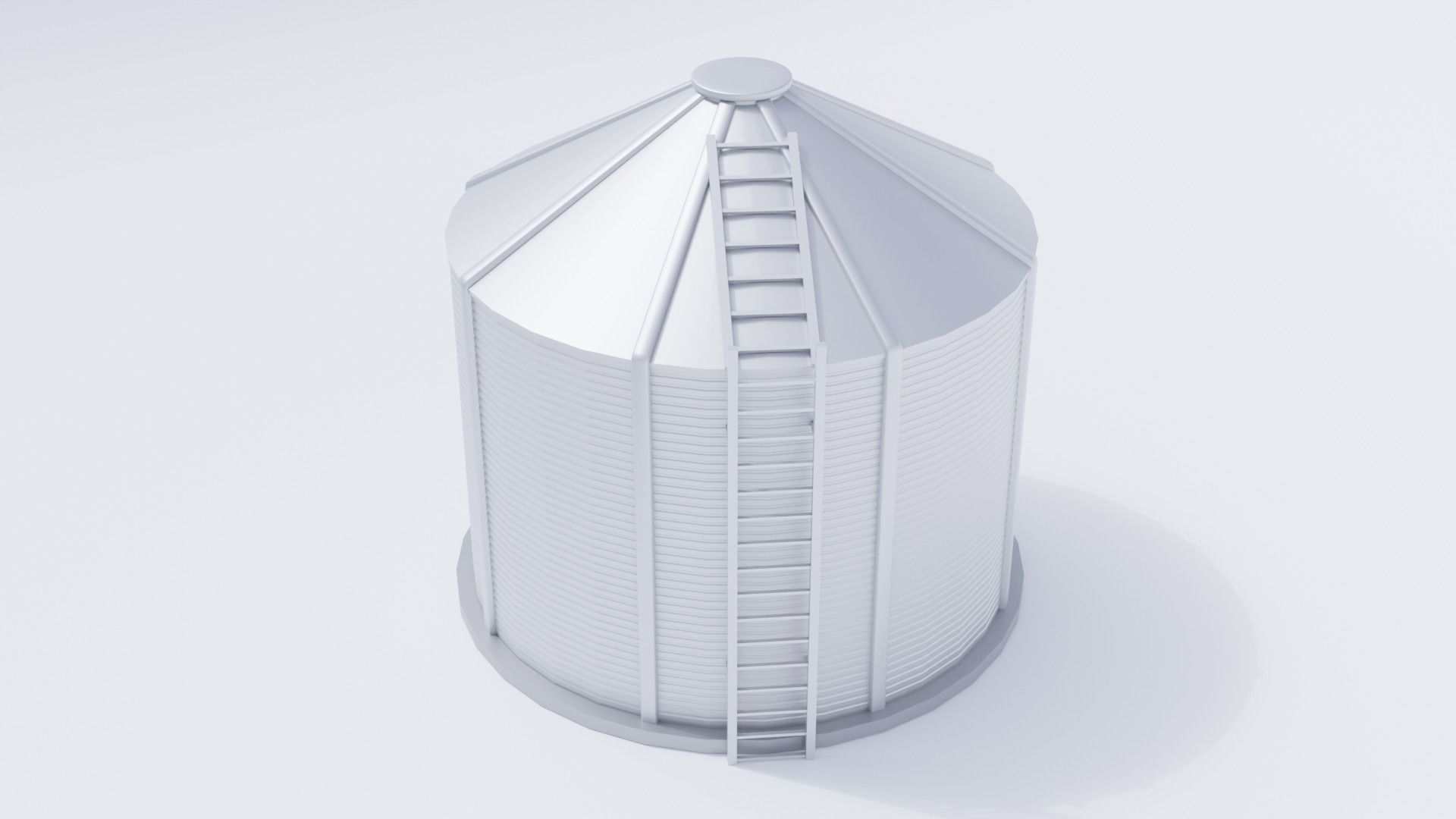 Grain Bin Low-poly 3D model_9